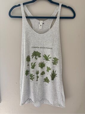 Women’s Gray Plant Graphic Tank Top - Common House Plants
